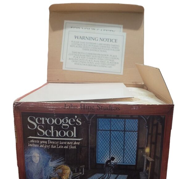 David Winter Cottages Scrooge's School John Hine Original Christmas Box Retro - Picture 2 of 7